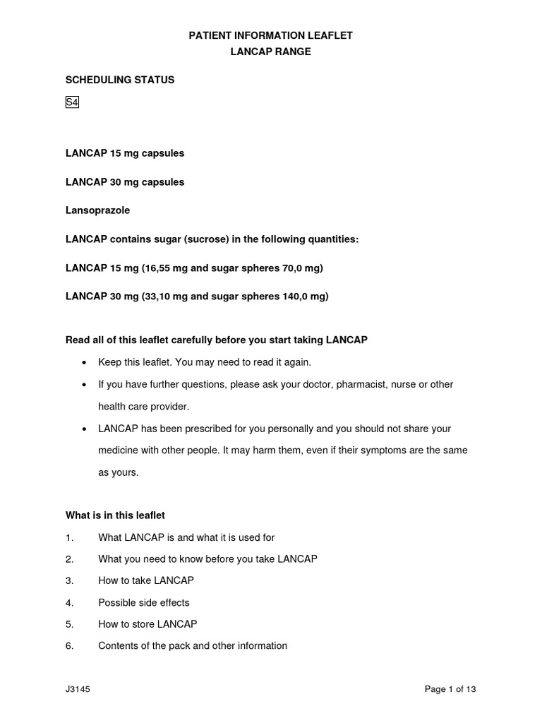 Lancap Tablets: Uses and Side Effects | PDF | Pain | Emergency Department