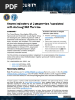 Known Indicators of Compromise Associated With Androxgh0st Malware