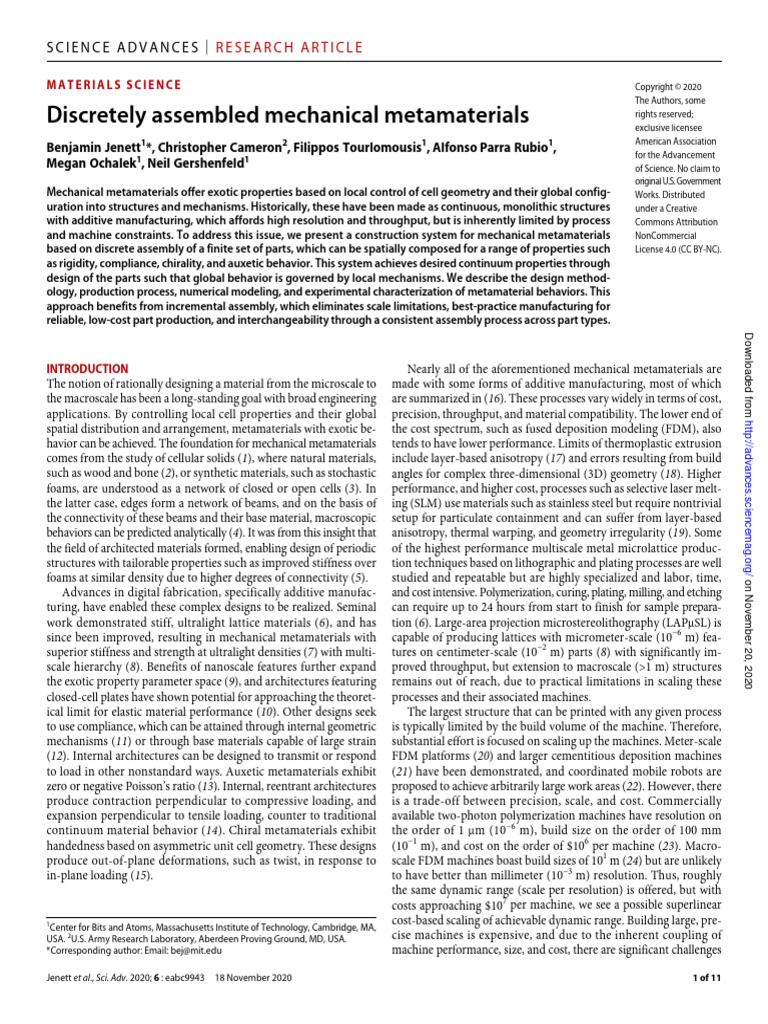  2020 discretely assembled mechanical metamaterials pdf young s