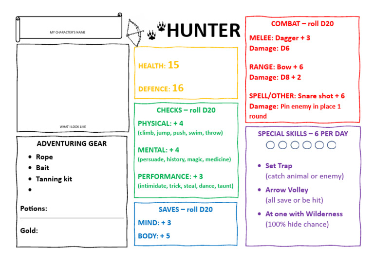 Hunter Character Profile and Skills | PDF