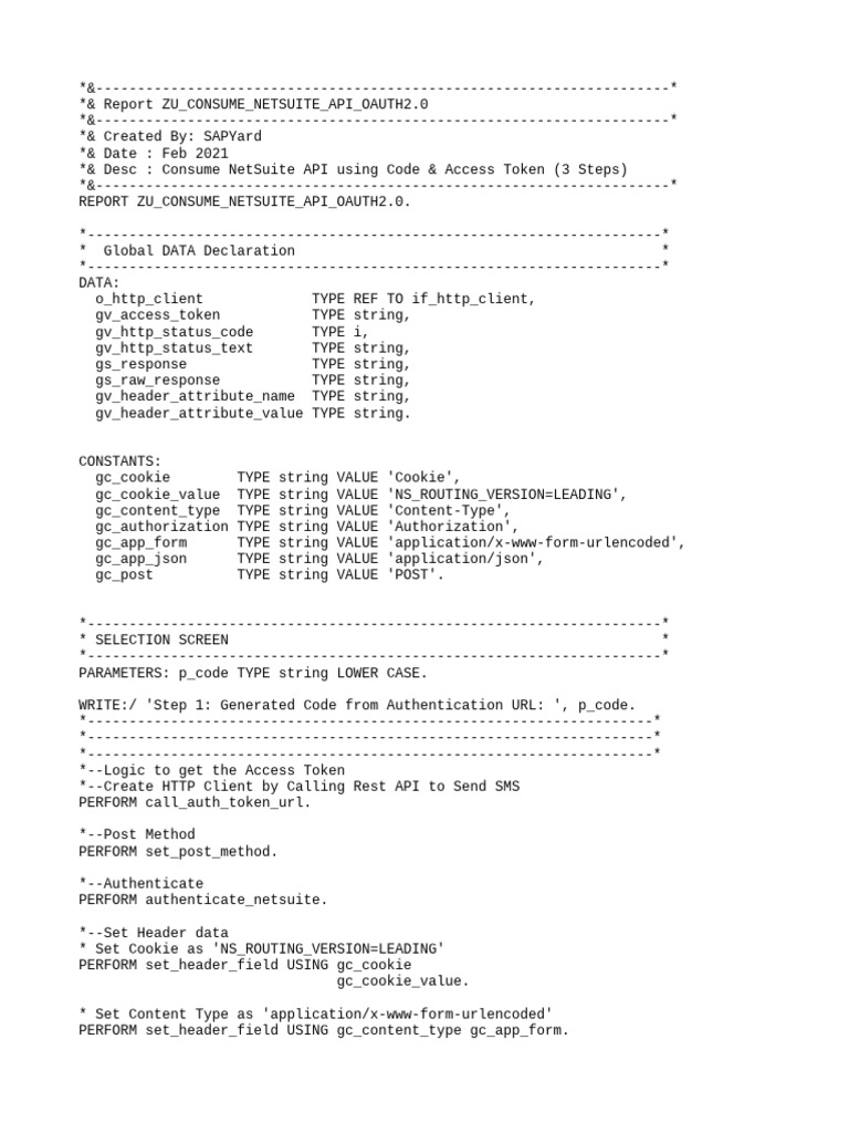 NetSuite API OAuth 2.0 Integration Guide | PDF | Http Cookie | String ...