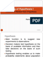 Testing of Hypothesis I