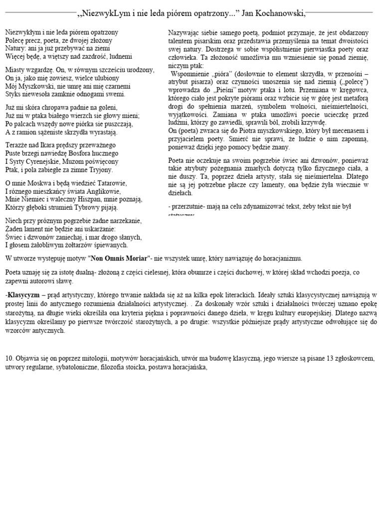 Niezwykłym I Nie Leda Piórem Niezwykłym I Nie Leda Piórem Opatrzony... " | PDF