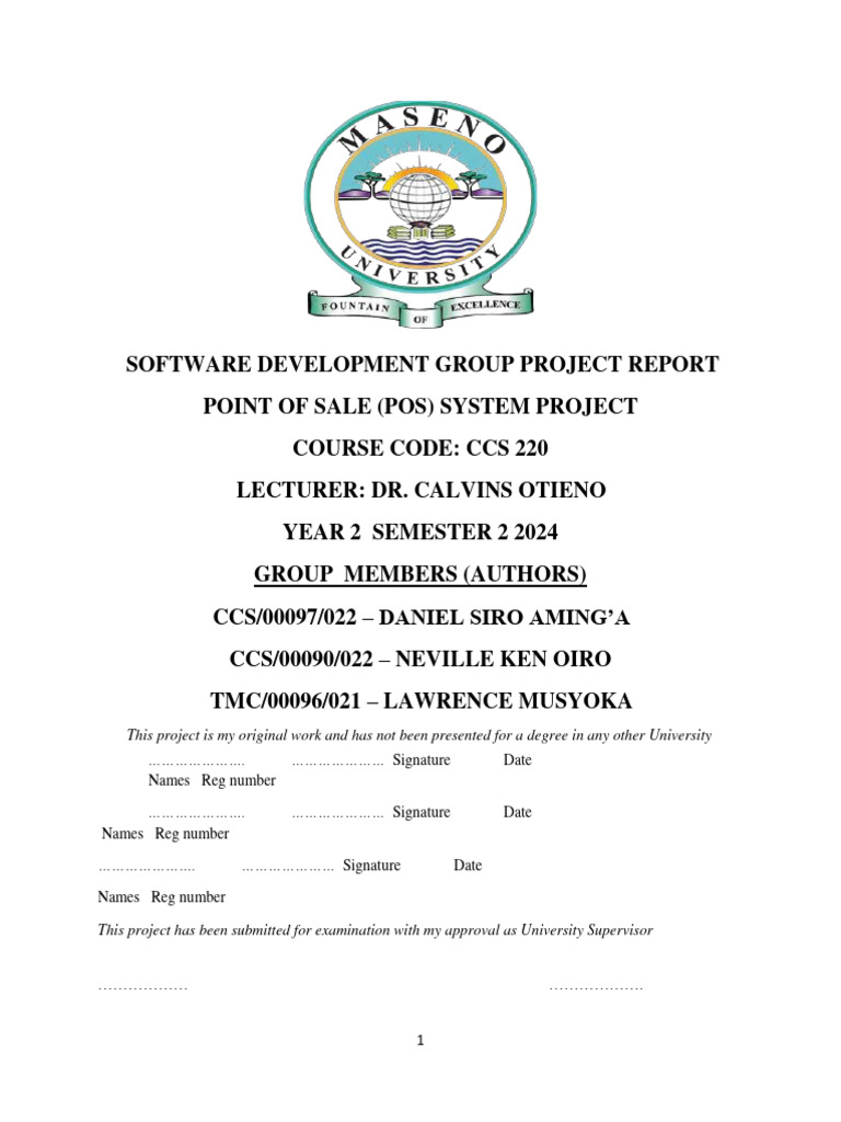 POS System Project Proposal | PDF | Point Of Sale | Computer Security