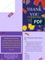 Purple Leaves Bright & Maximalist General Greetings Thank You Folded Card (1) - Read-Only
