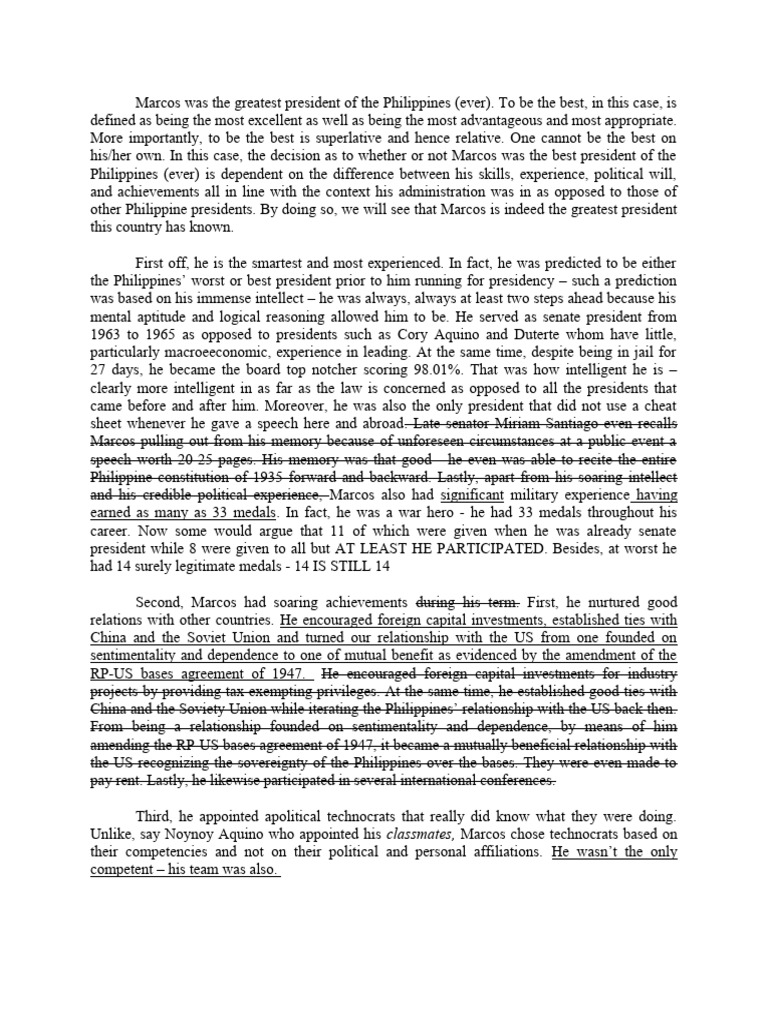 HI166 Marcos Speech Draft 1 | PDF | Green Revolution | Economies