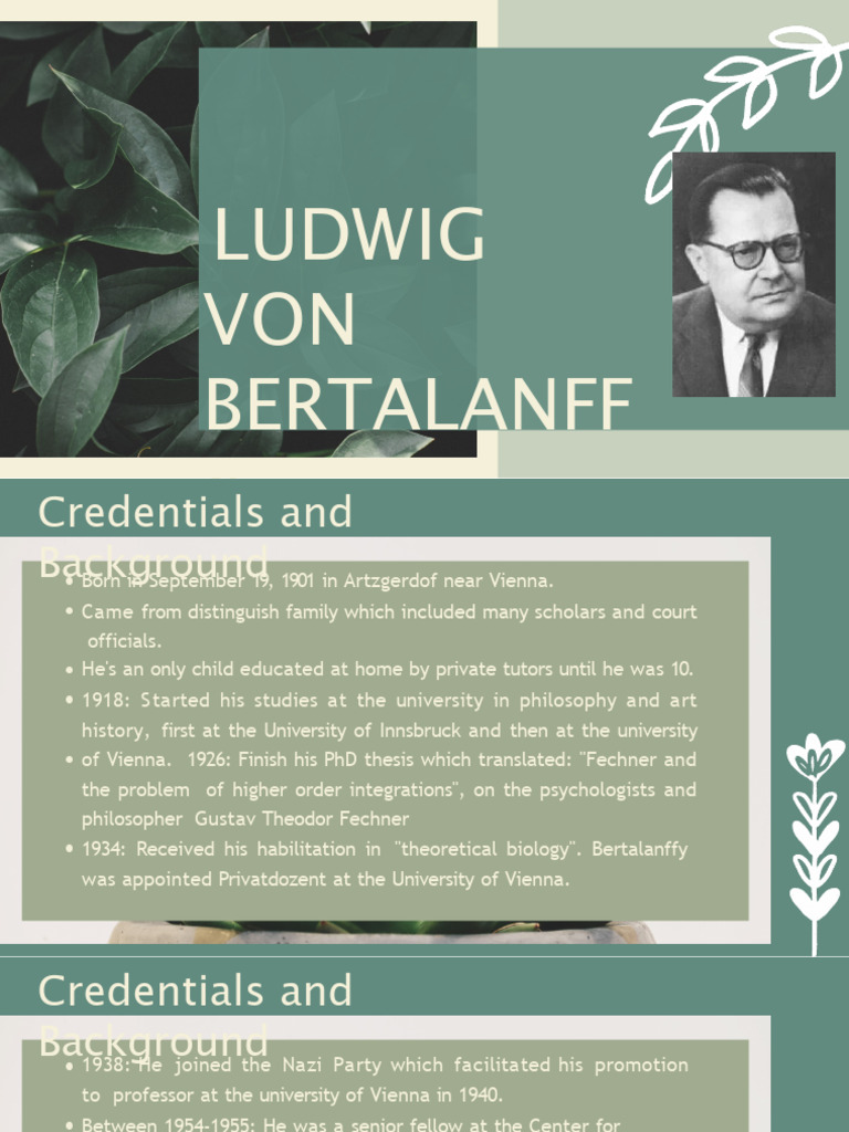 Ludwig Von Bertalanffy And Systems Theory Pdf System Systems Theory