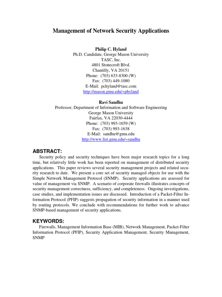 Managing Network Security Applications | PDF | Firewall (Computing ...