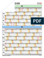 Calendario Escolar 2023 2024 Horizontal Lineal