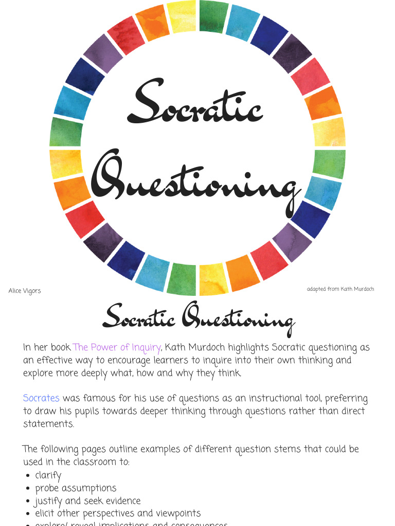 Socratic Questioning PDF Question Thought