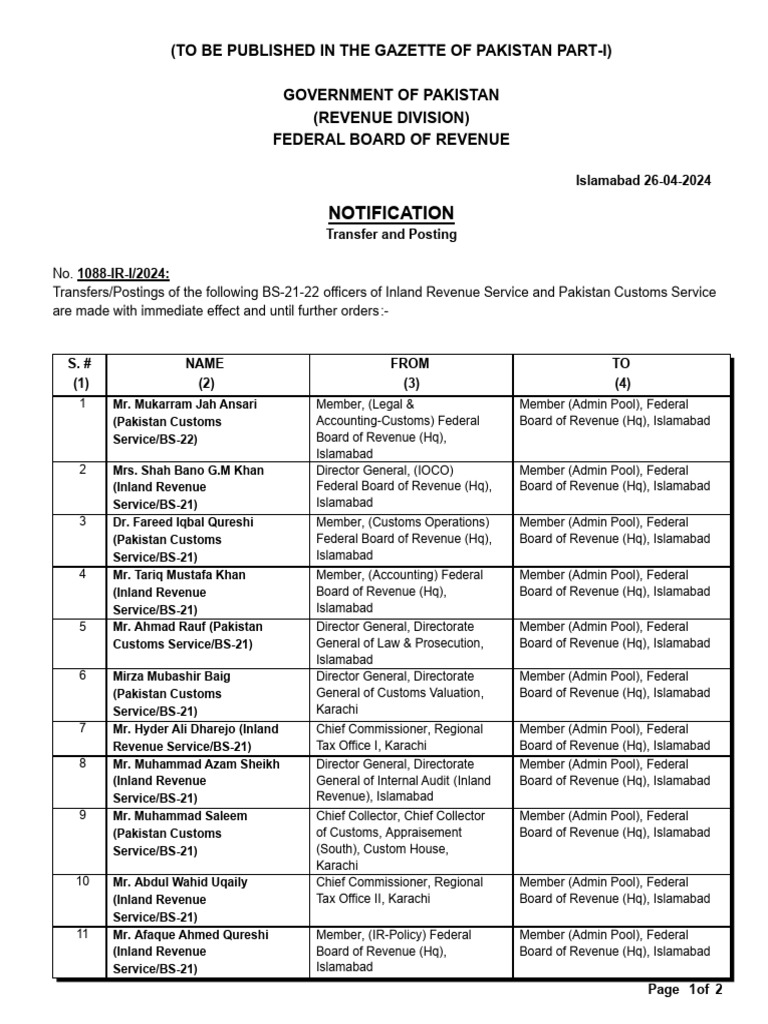 Notification | PDF | Islamabad | World Politics