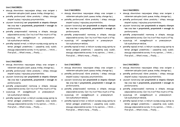 A2 Unit 2 Nacobezu | PDF