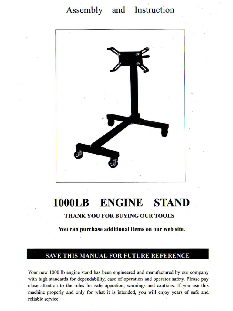 Engine Stand Instructions2 | PDF