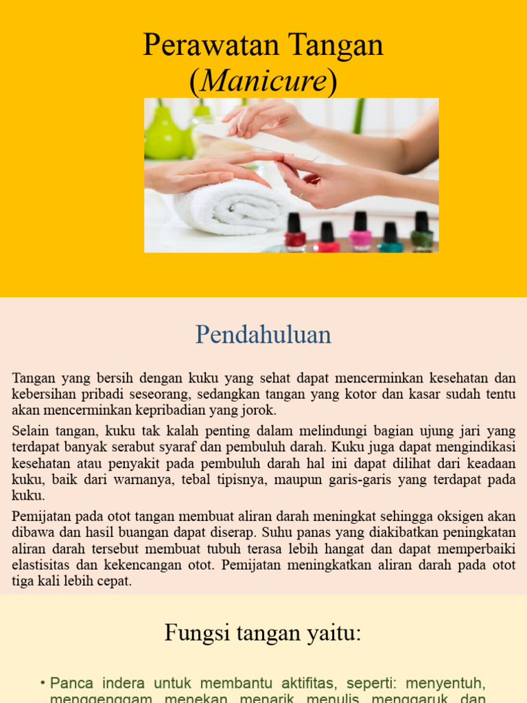 Perawatan Tangan (Manicure) PPT 2 | PDF | Griya & Taman