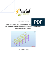 Note de Calcul de La Structure de L'installation de 20 Panneaux Photovoltaïque Relatifs Au Client Attijari Leasing