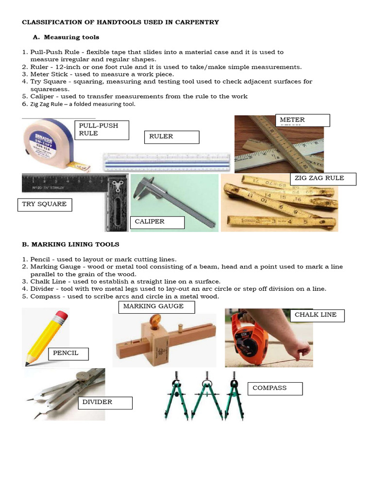 Classification of Handtools Lesson 2 | PDF | Tools