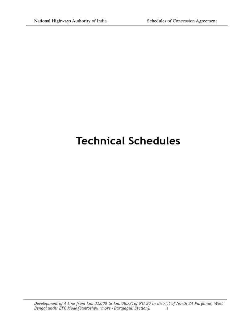 Technical Schedules (A To D) - Barajaguli - Santoshpur | PDF | Mains ...