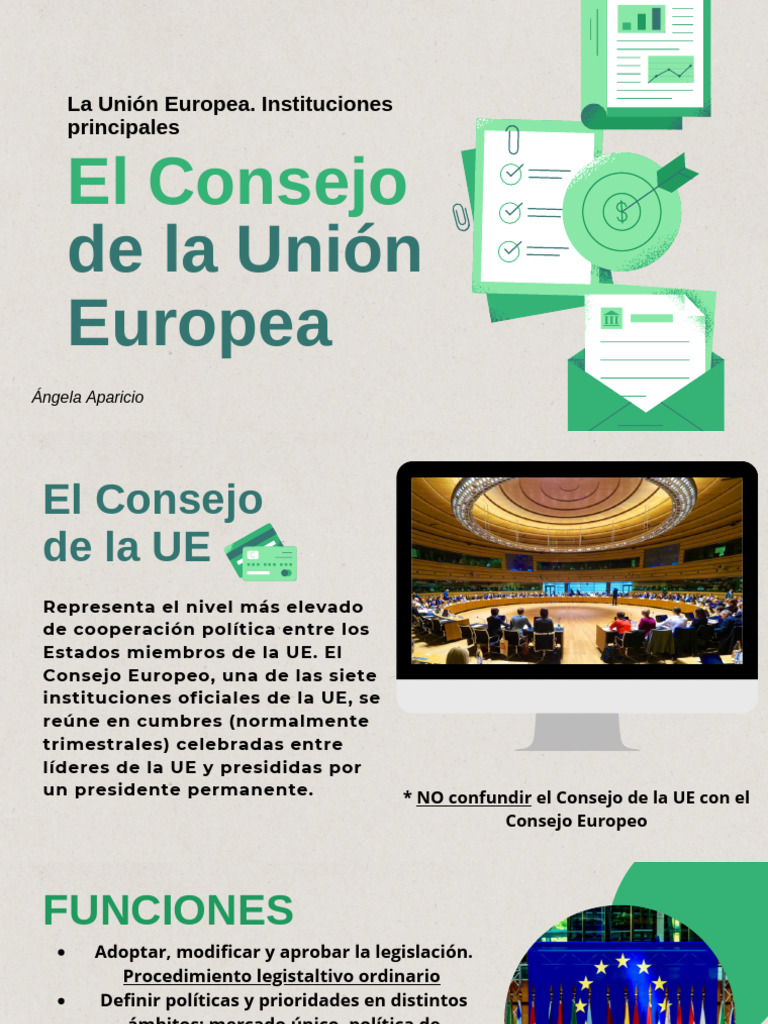 Funciones y Organización del Consejo de la UE | PDF | Consejo europeo ...