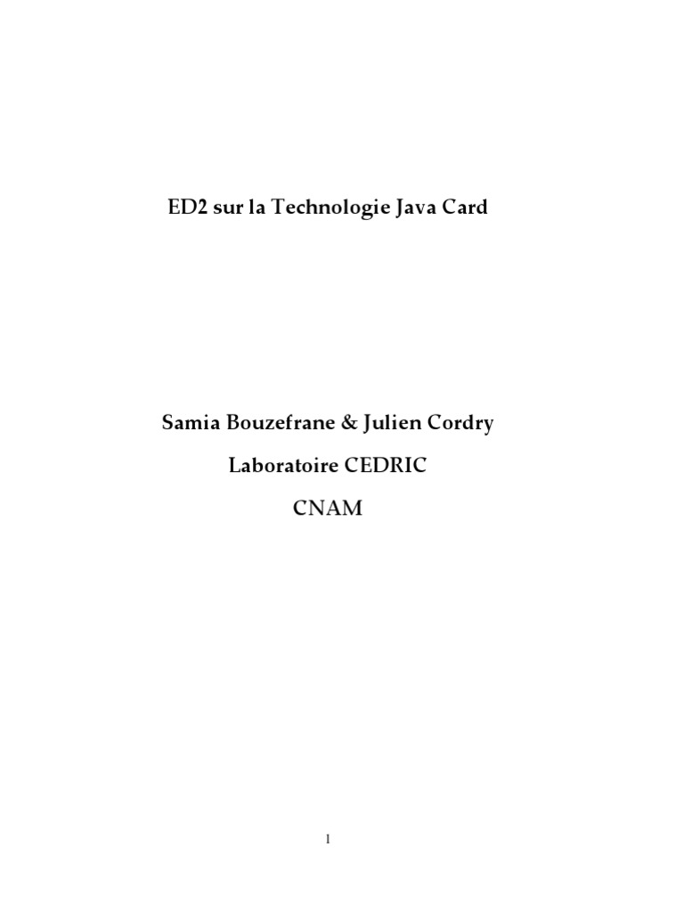 Développement d'applets Java Card | PDF | Interface (Informatique ...