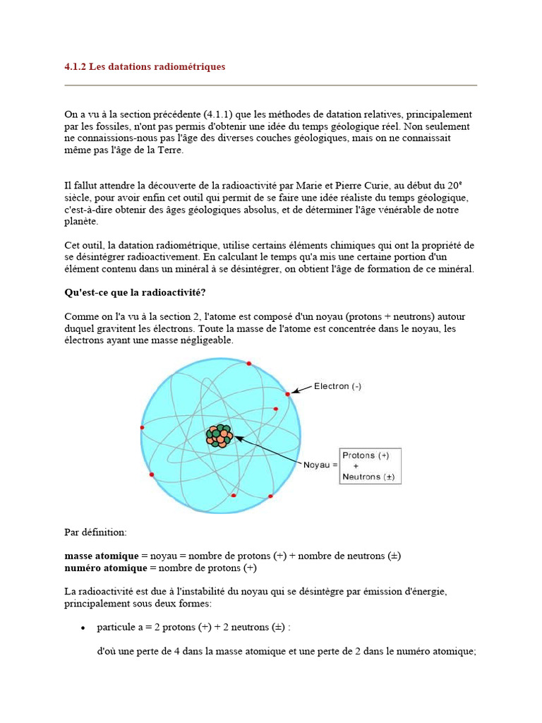 Datation Radiométrique : Méthodes et Concepts | PDF | Noyau atomique ...