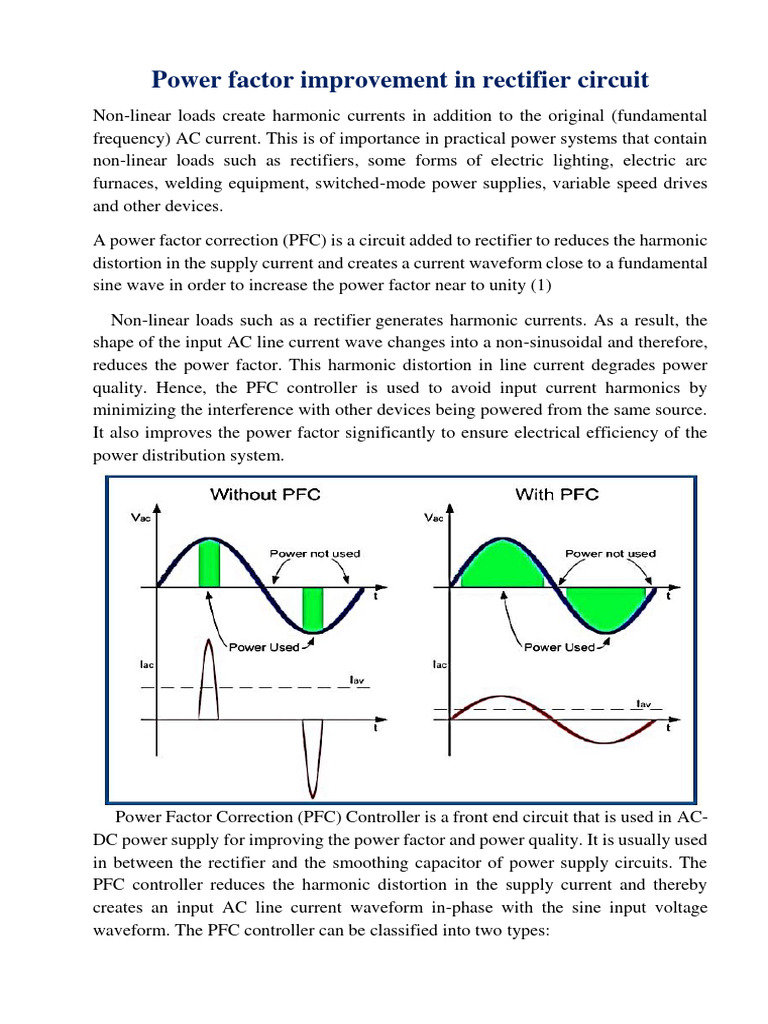 Power Factor Improvement in Rectifier Circuit | PDF | Rectifier | Power ...