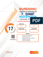 Sinif Matematä°k Bumerang 1. Dã Nem Tekrar Denemesä°