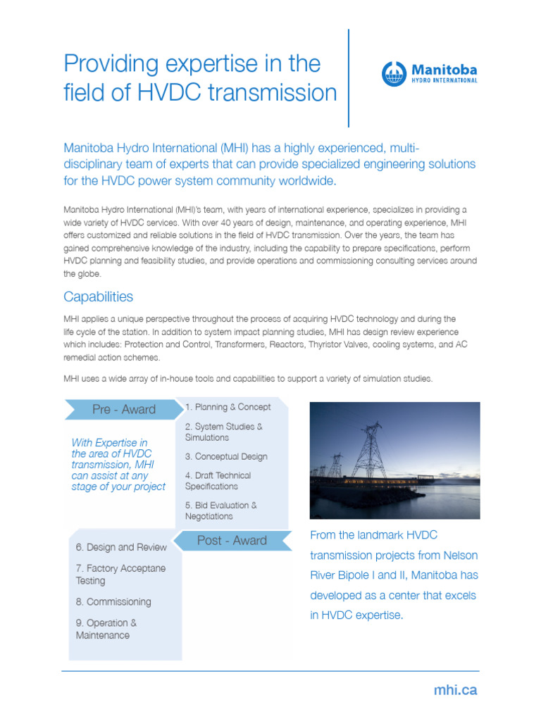 Brochure Providing Expertise in the Field of Hvdc Transmission Brand ...