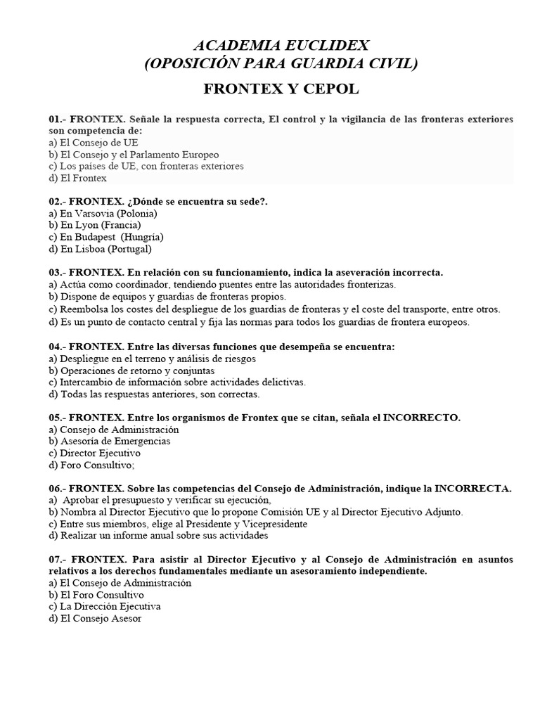 Frontex - Cepol | PDF | Comisión Europea | Parlamento Europeo