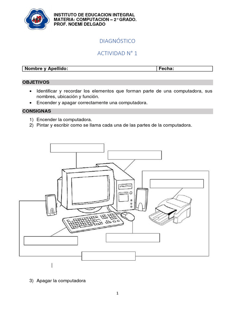 Actividades de Computación para 2° Grado | PDF | Ciencias de la ...