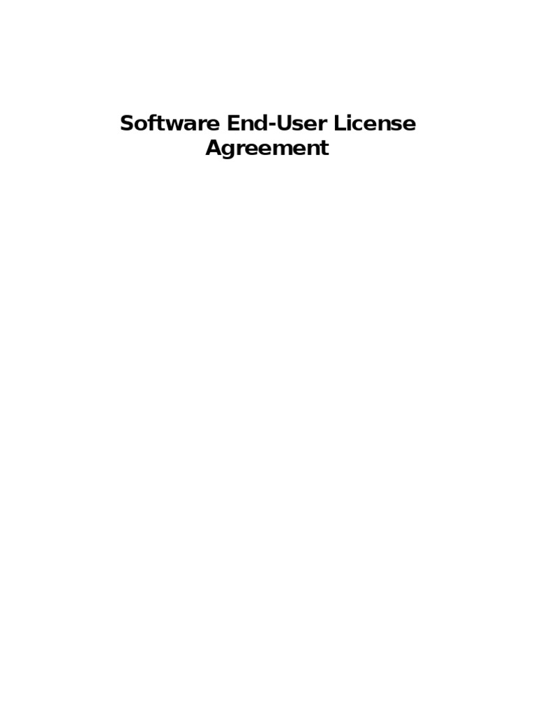 Software End-User License Agreement | PDF | Business | Computers
