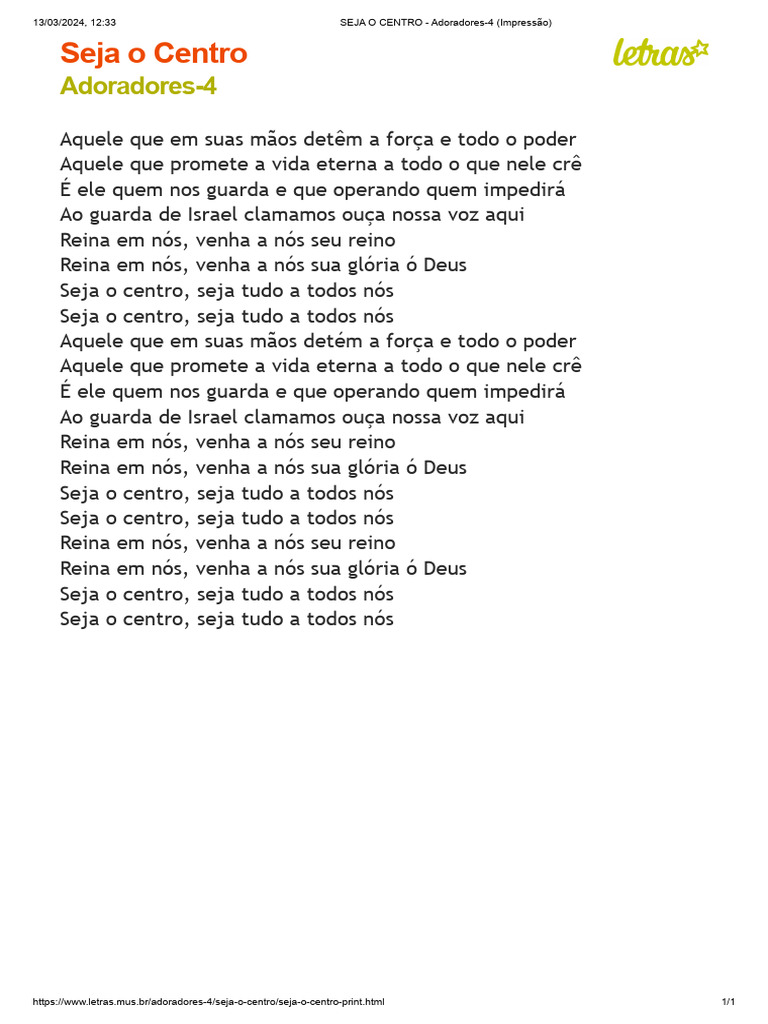 Letra da Música 