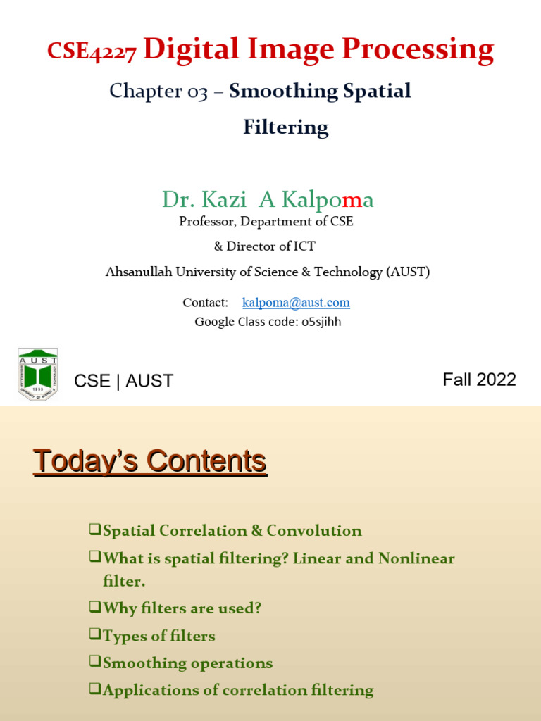 3 3 Smoothing Spatial Filtering Pdf Algorithms Signal Processing