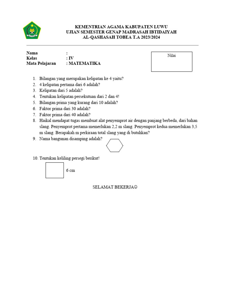 Soal matematika pdf