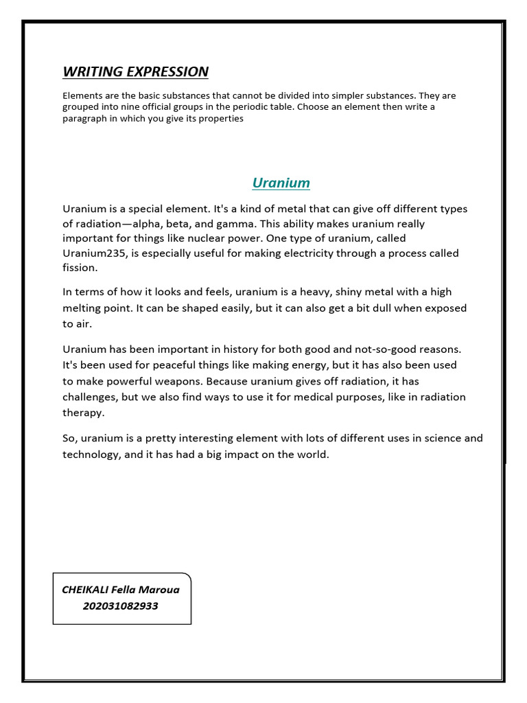 Writing Expression 1 | PDF