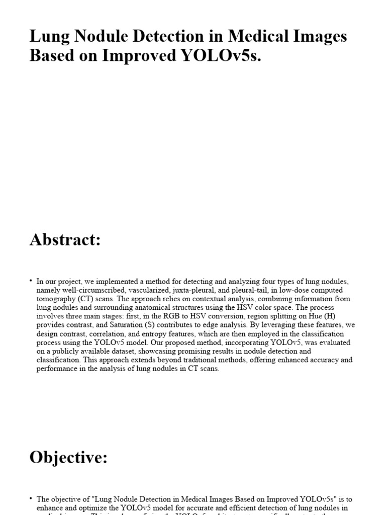 Lung Nodule Detection in Medical Images Based On | PDF | Medical ...