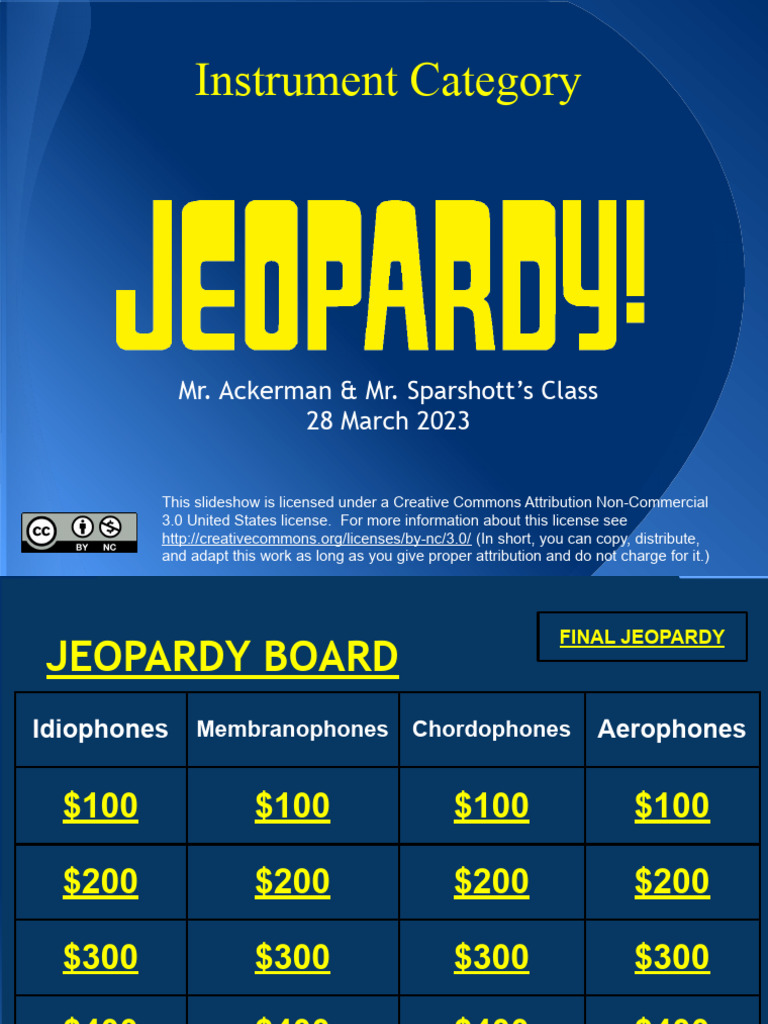 Multiple Literacies Jeopardy 2 Download Free PDF String Instruments