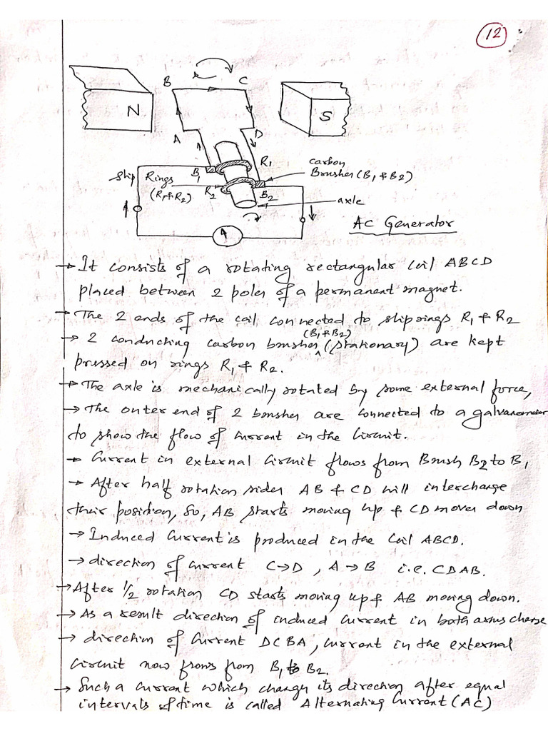 CBSE 10 Physics Notes Magnetic Effects of El Cur. | PDF