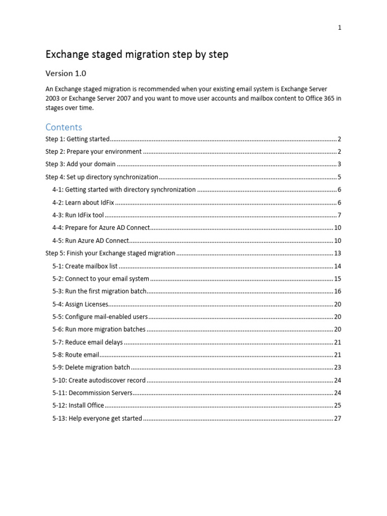 Step-by-Step Exchange to Office 365 Migration | PDF | Microsoft Office ...