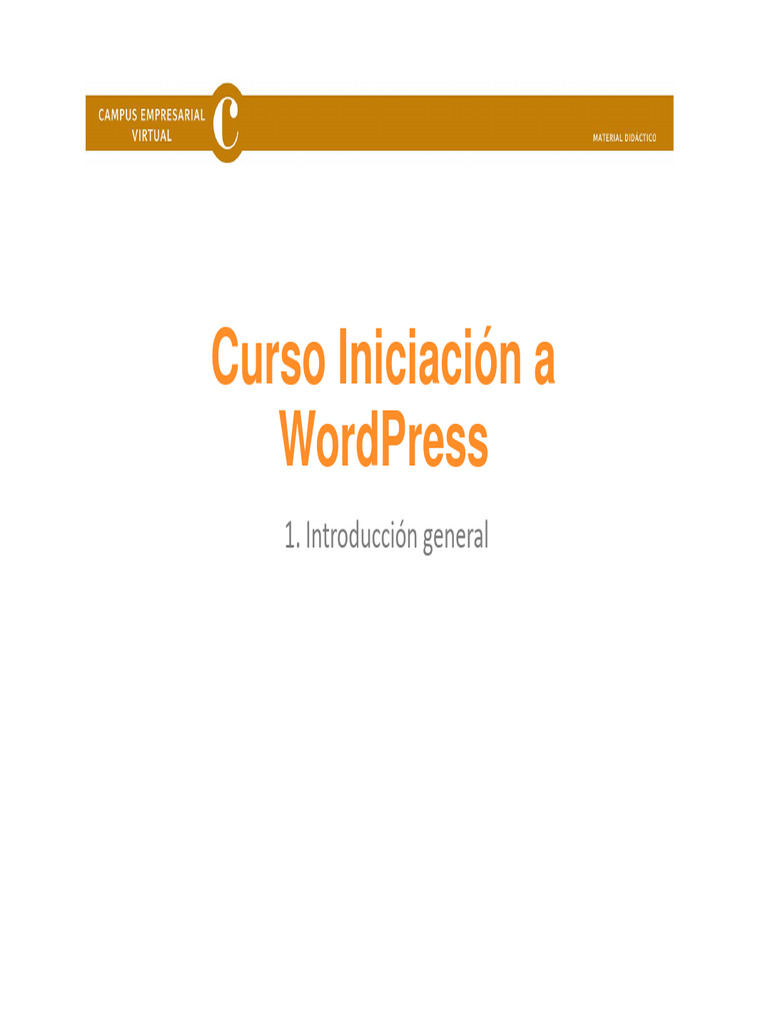 Curso de Iniciación a WordPress | PDF | Word Press | Red mundial