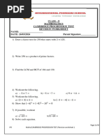 Grade 8 Math First Term Exam Paper Math 2024-2025 | PDF