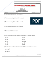 Math Class 8 Pa 2 Revision Worksheet