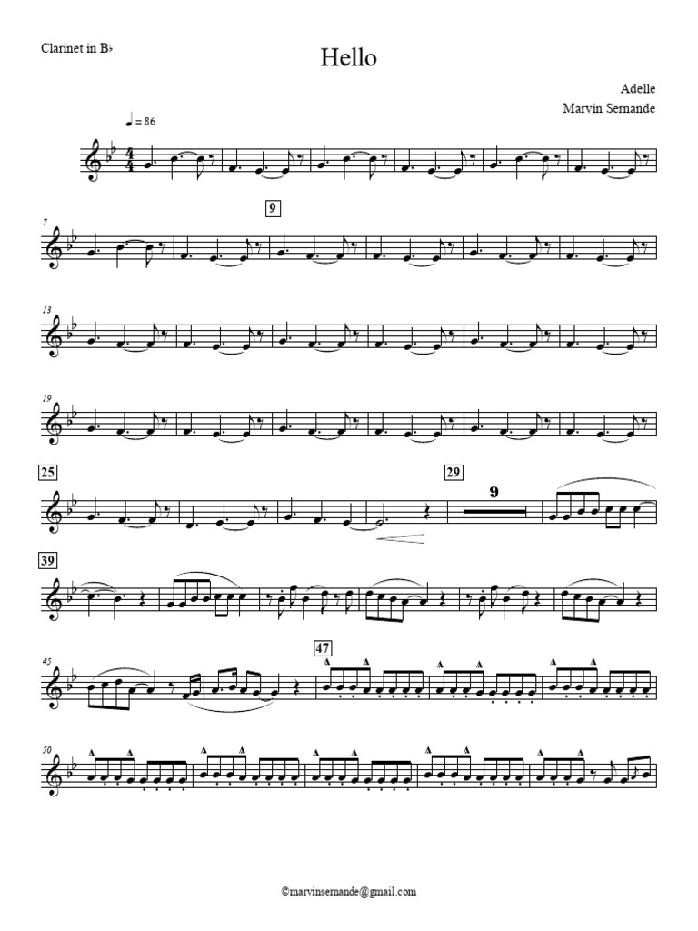 Hello - Clarinet | PDF