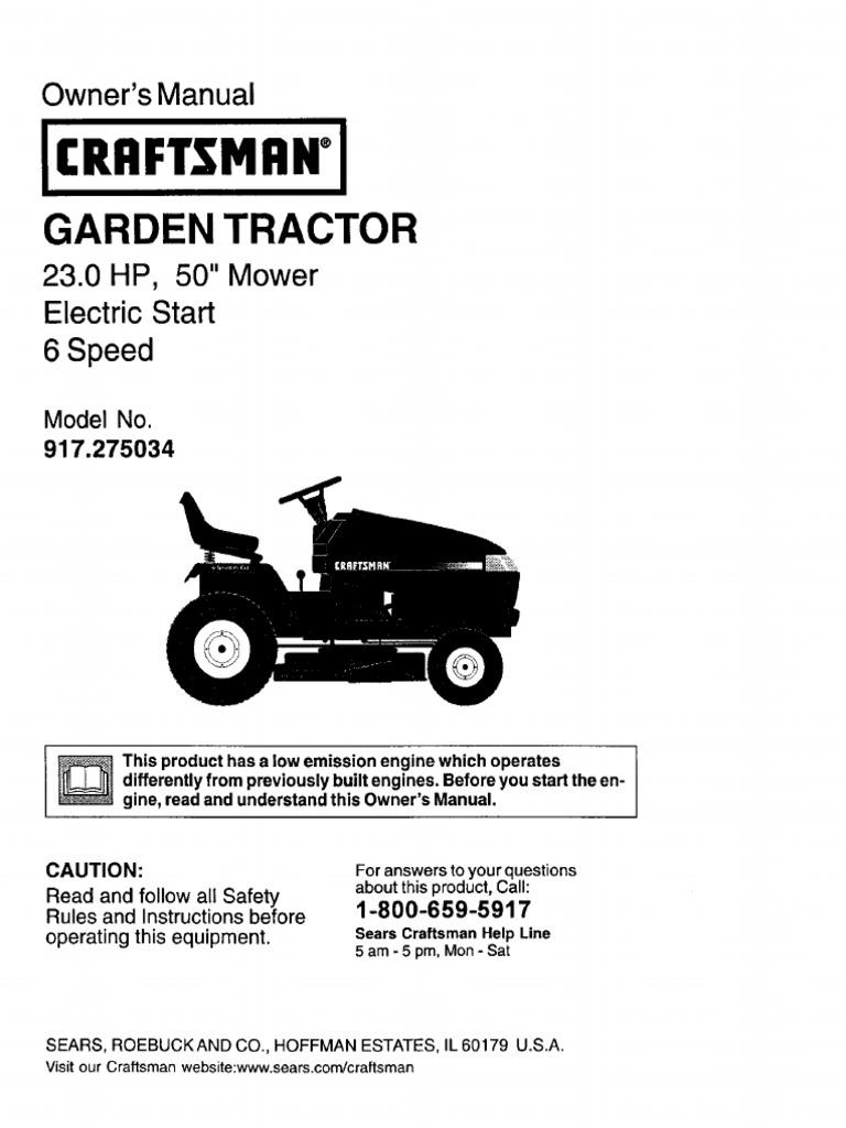 Craftsman Mamual 917.275034 | PDF | Tractor | Clutch
