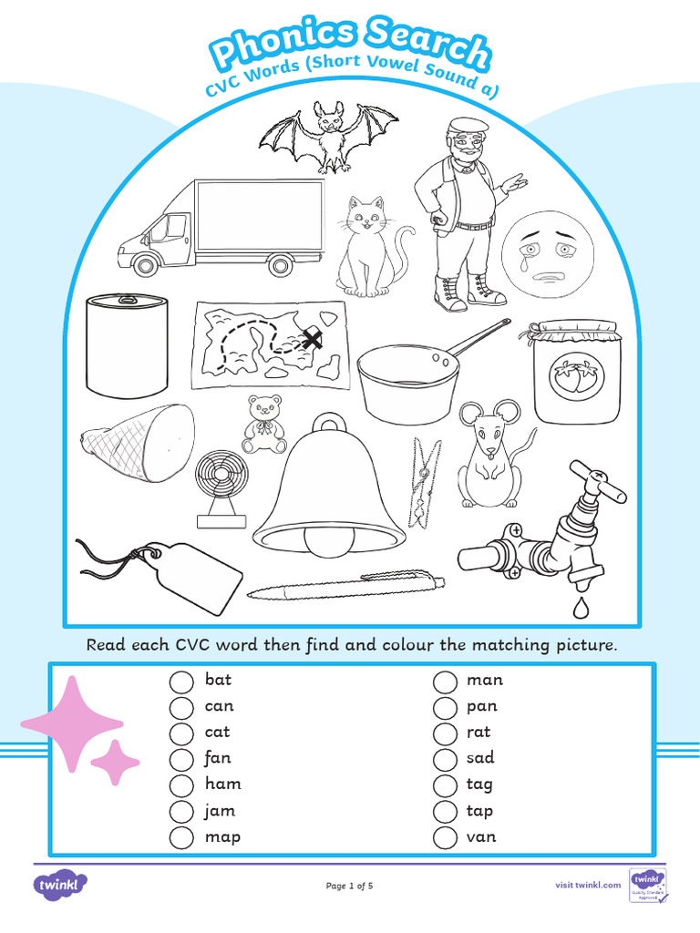 CVC Word Coloring Activity | PDF