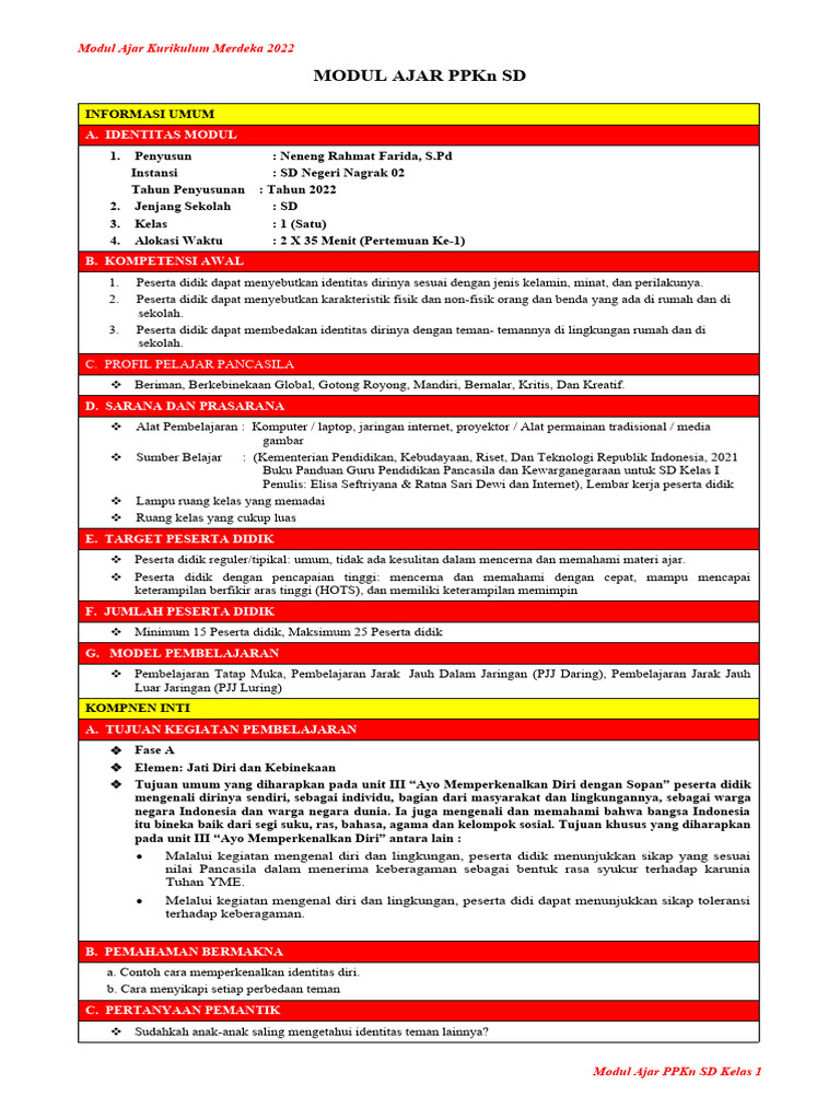 BAB 3 - PPKN Kls 1 | PDF | Kesehatan Holistik | Sains & Matematika
