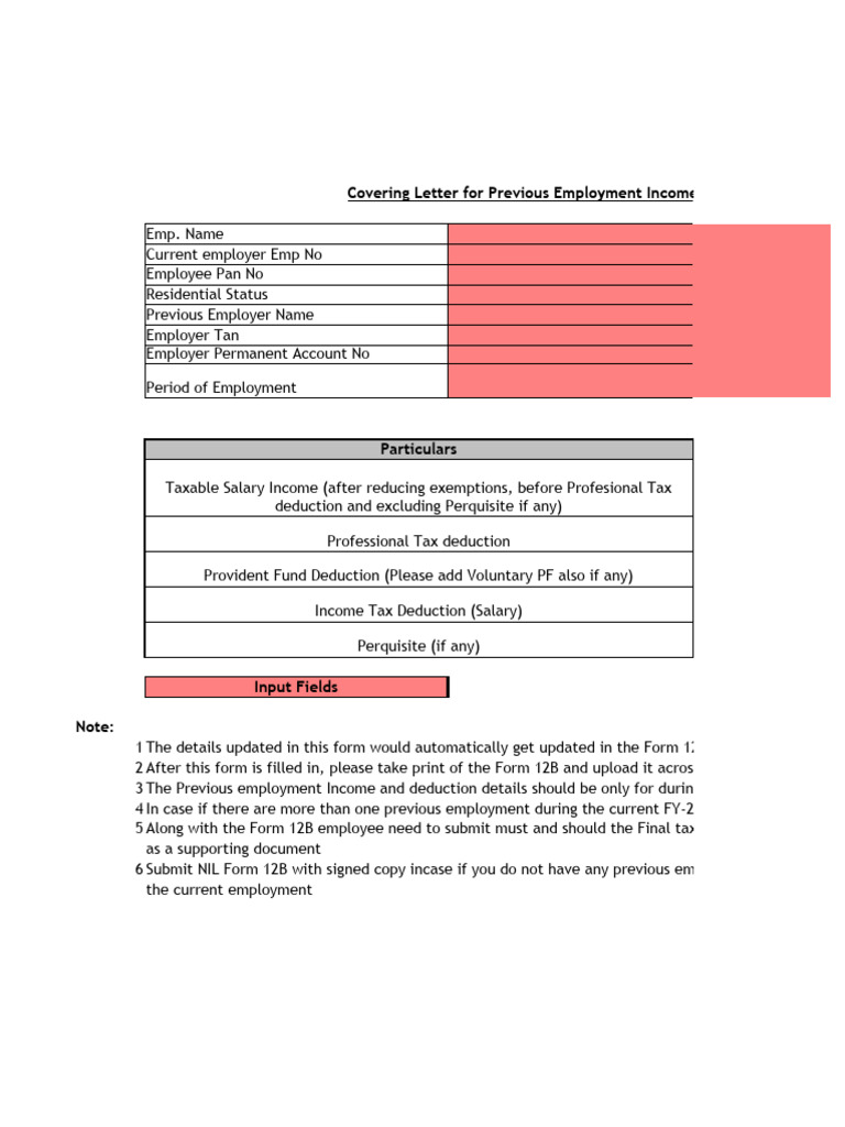Previous Employment Income Declaration | PDF | Insurance | Loans