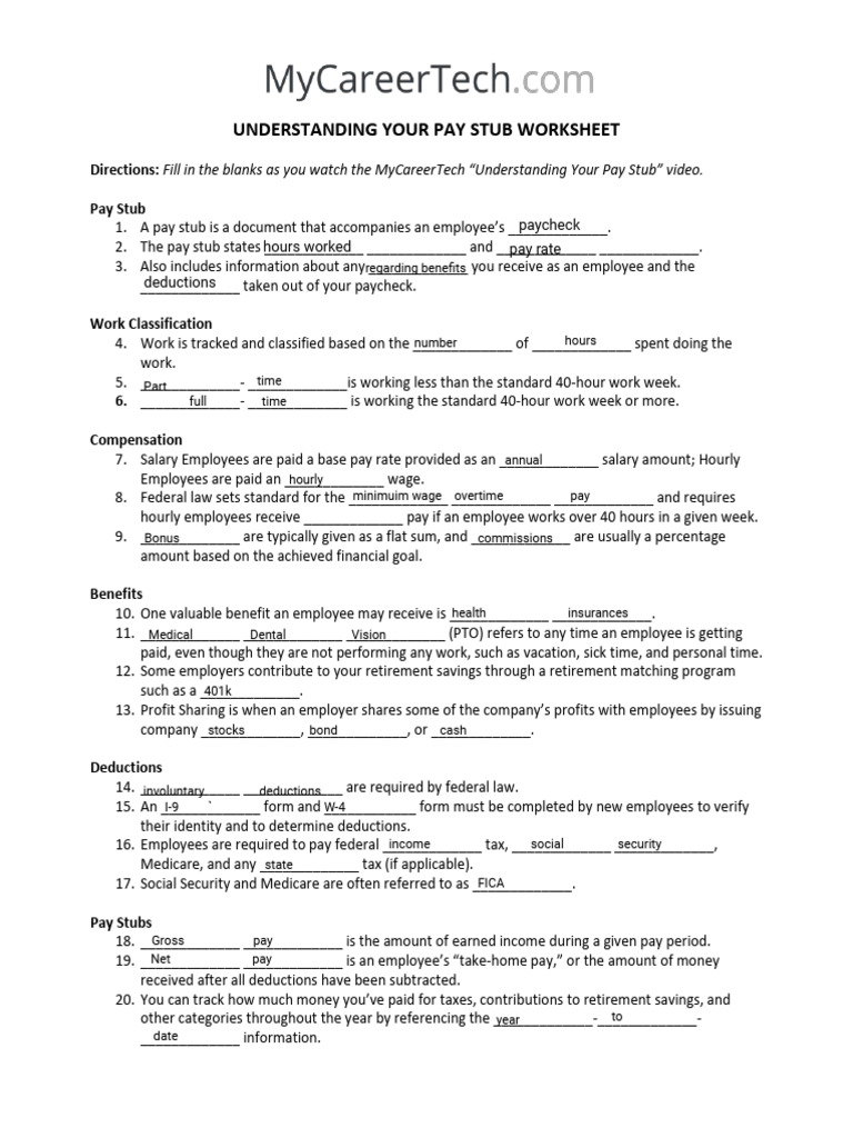Kami Export - Kenyada Burks - Understanding Your Pay Stub Worksheet ...