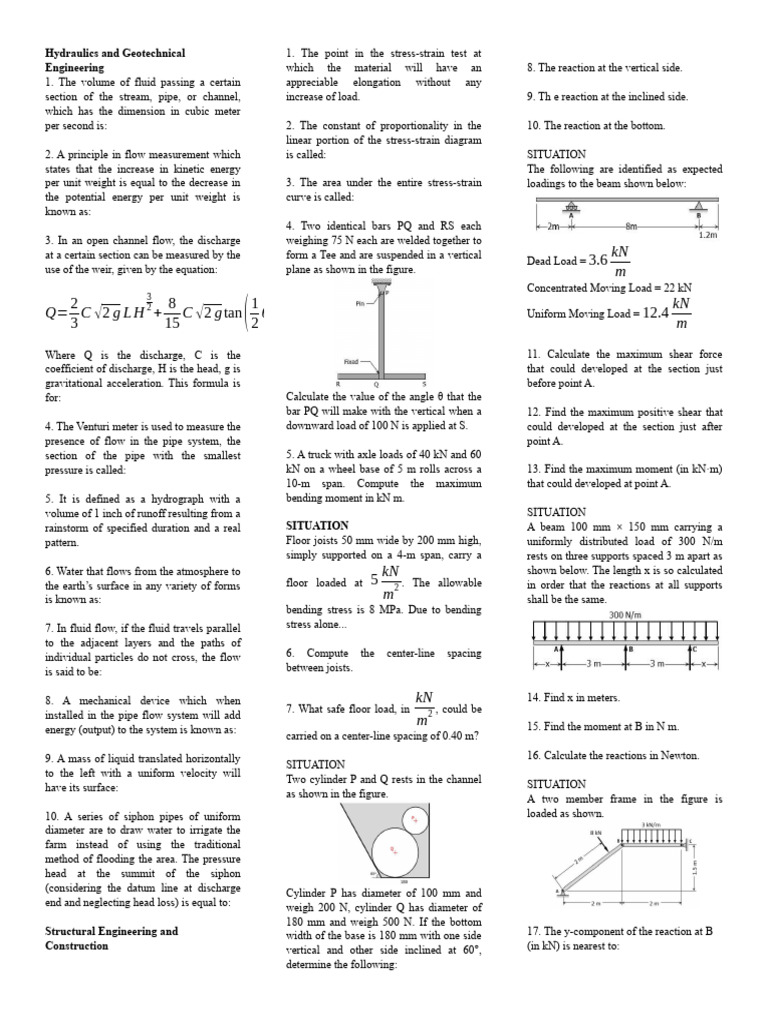 Hydraulics and Geotechnical Engineering PDF Stress (Mechanics