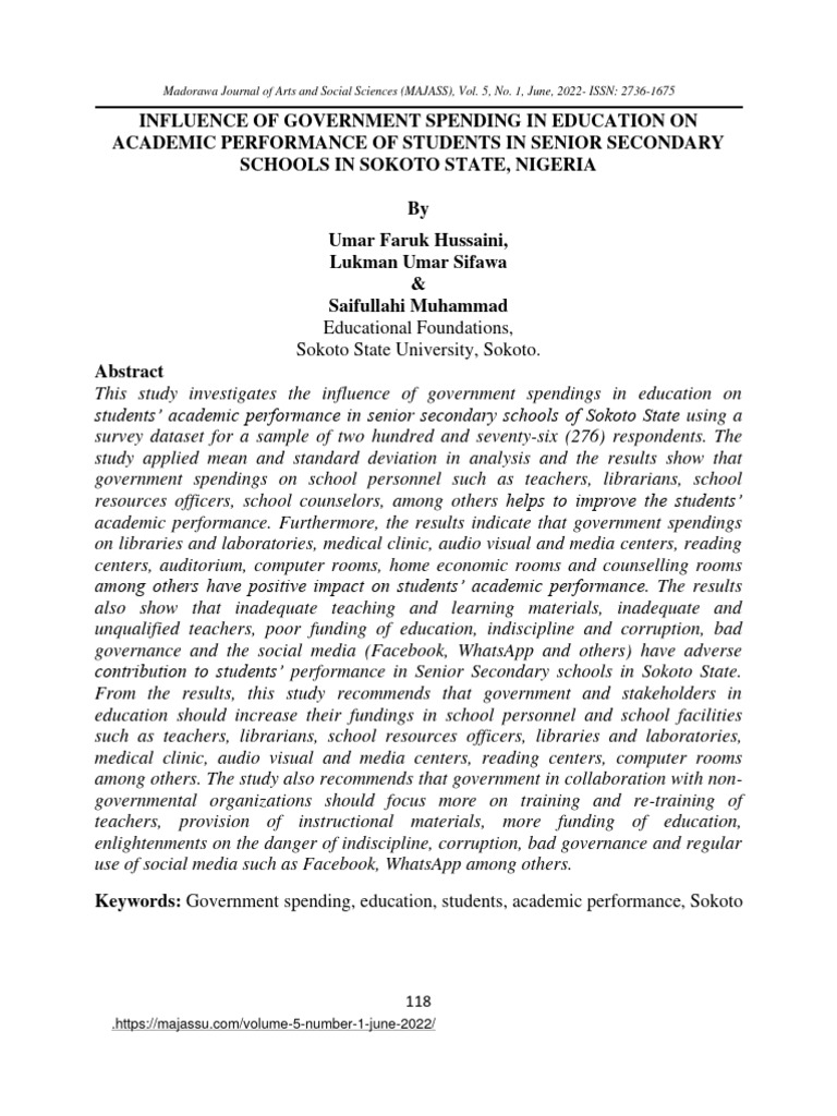 010 - v5 - INFLUENCE OF GOVERNMENT SPENDING IN EDUCATION ON | PDF ...