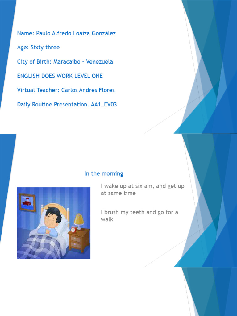 Daily Routine Presentation Pdf